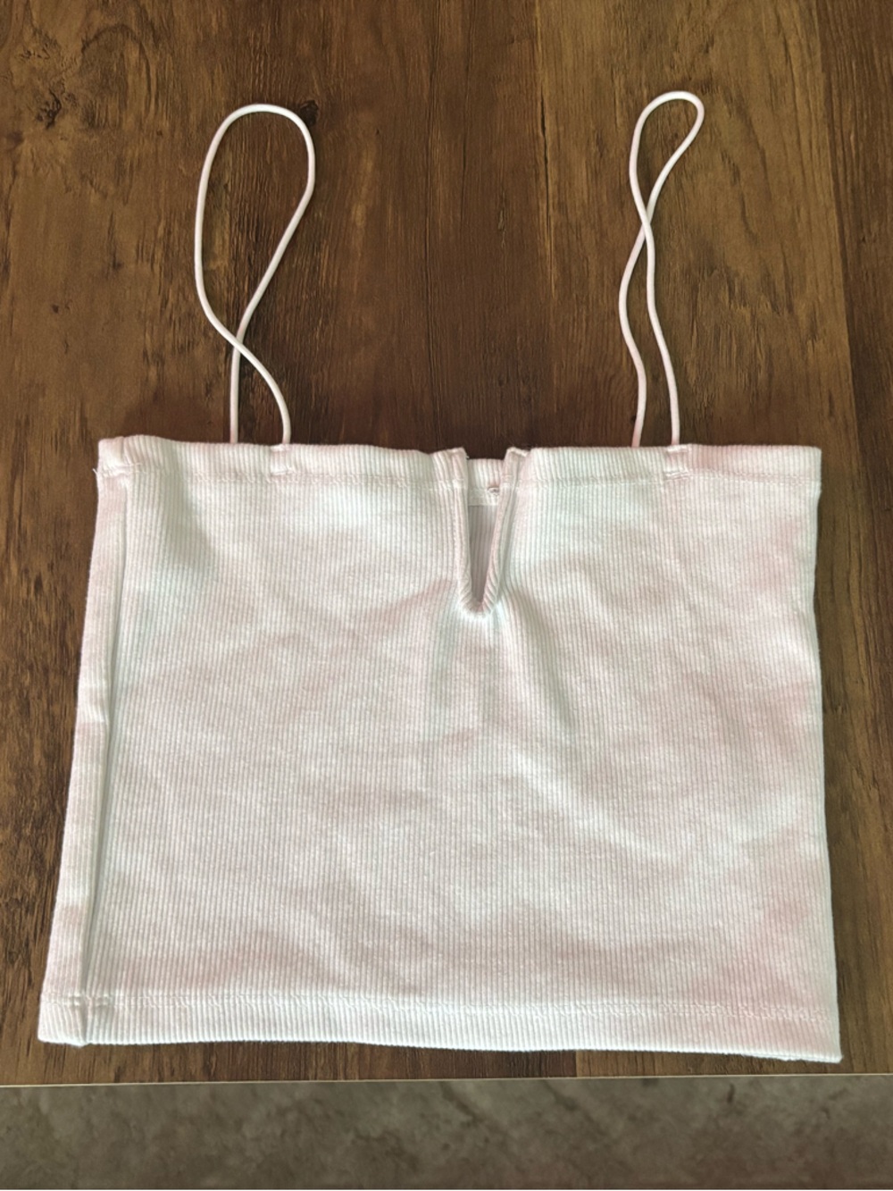 White Ribbed Spaghetti Strap Crop Top